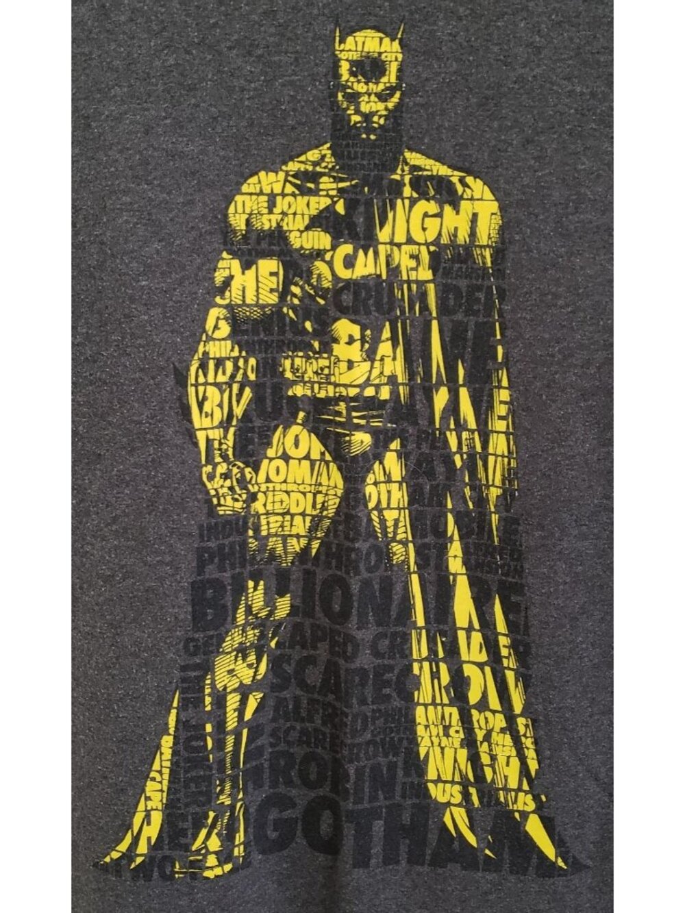 Batman Dark Knight T-Shirt Gray Size M DC Comics Graphic Logo Mens Unisex Tee